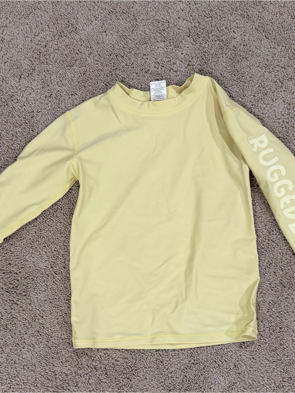 Kids' Long-Sleeve Yellow Rashguard with Sleeve Logo
